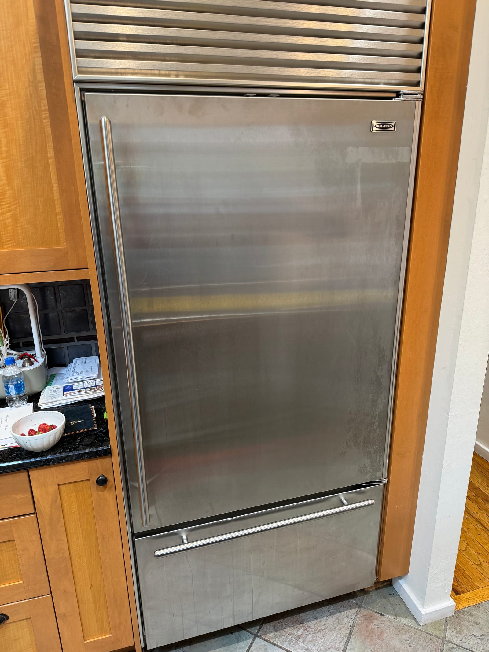 Sub-Zero 700TC built-in refrigerator diagnostic in Manhattan kitchen